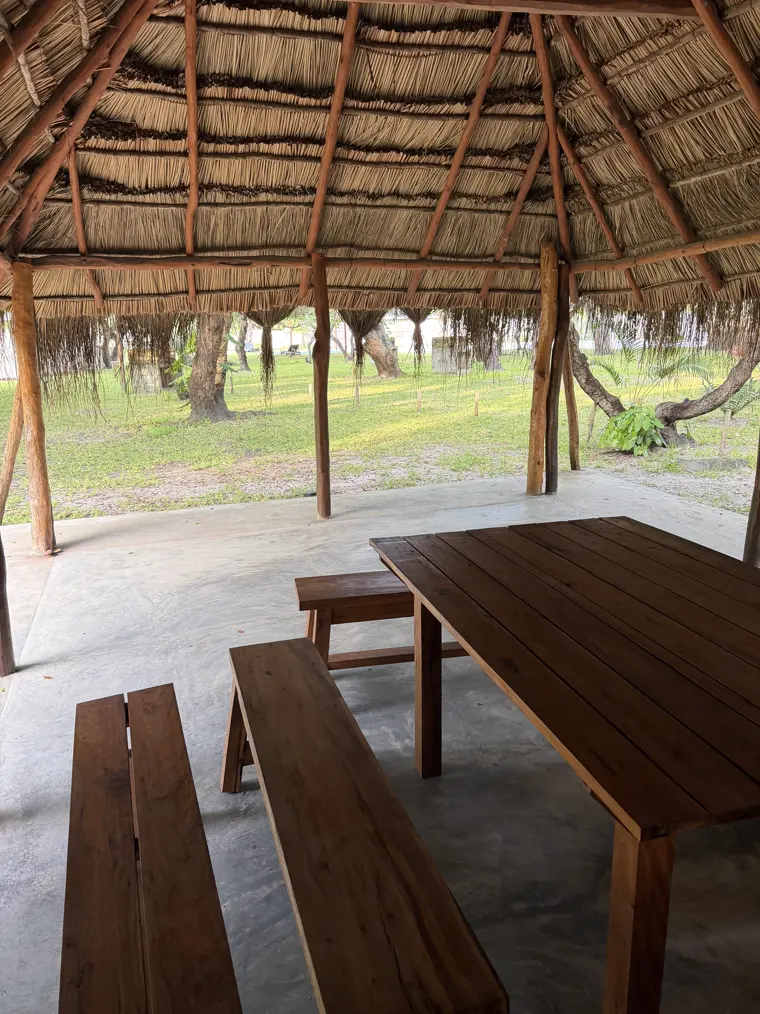 Tables under Stand Two's lapa