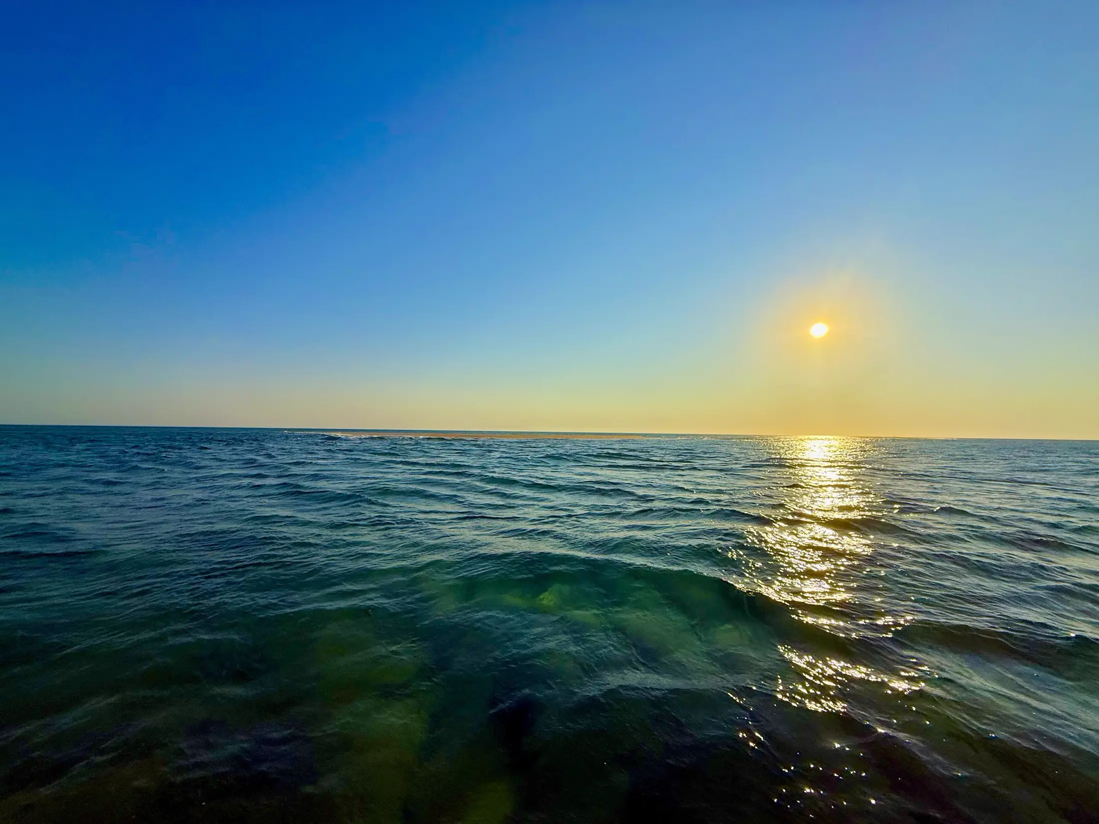 The sea off Inhassoro at golden hour