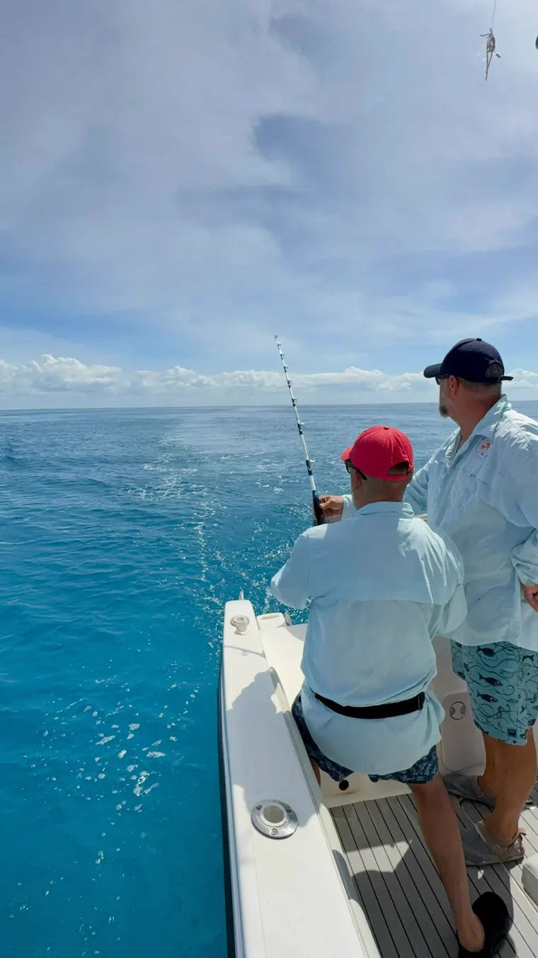 A rod bending as the fight starts