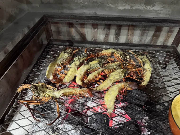 Crayfish over the coals