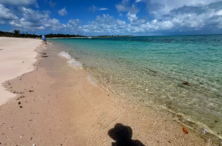 A long white island beach