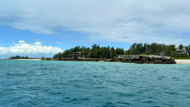 The island seen from the water
