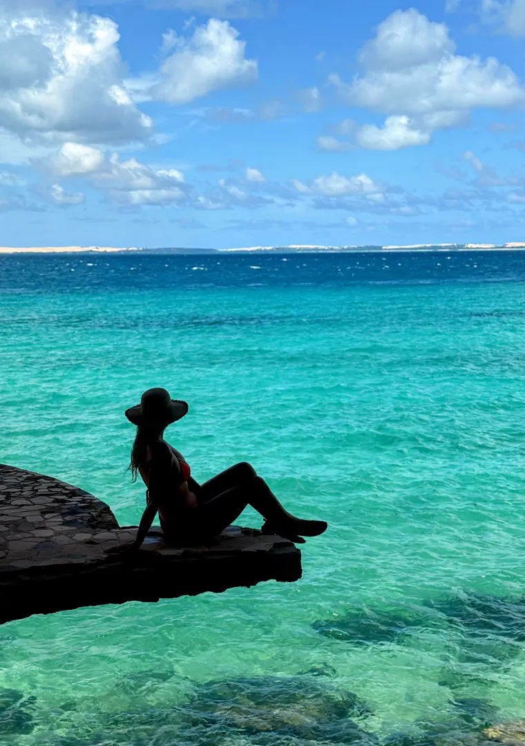 Taking in the view over the clear water
