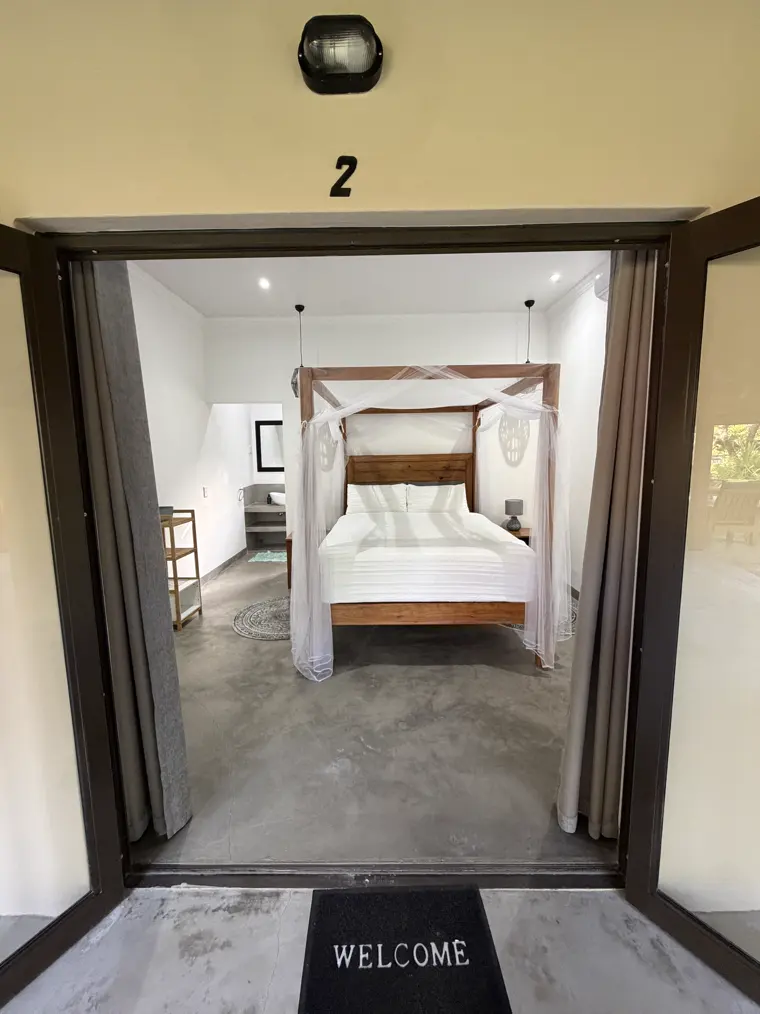 The four-poster bed in Room Two