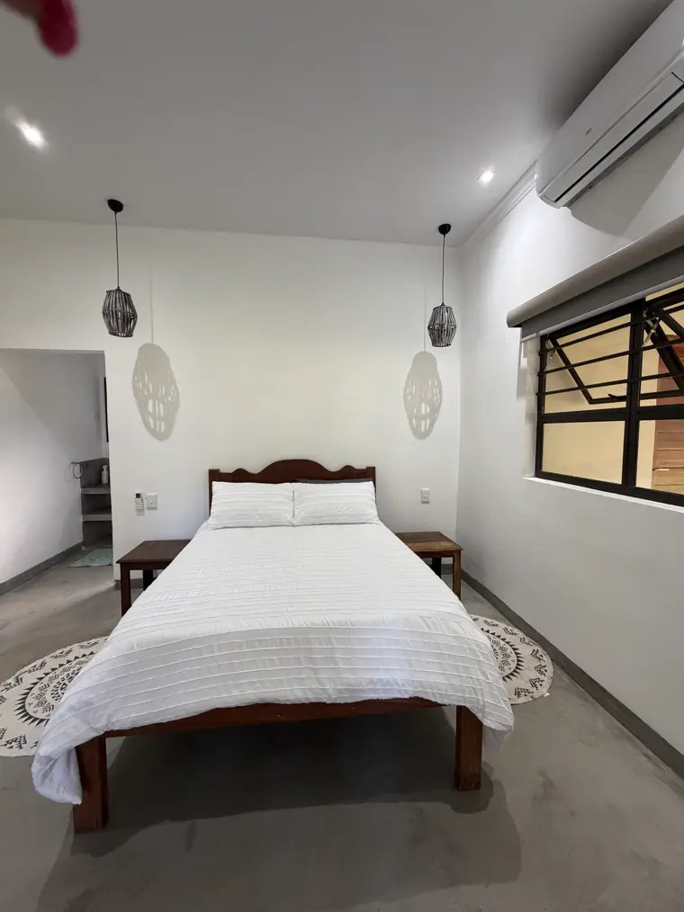 The double bed in Room Four